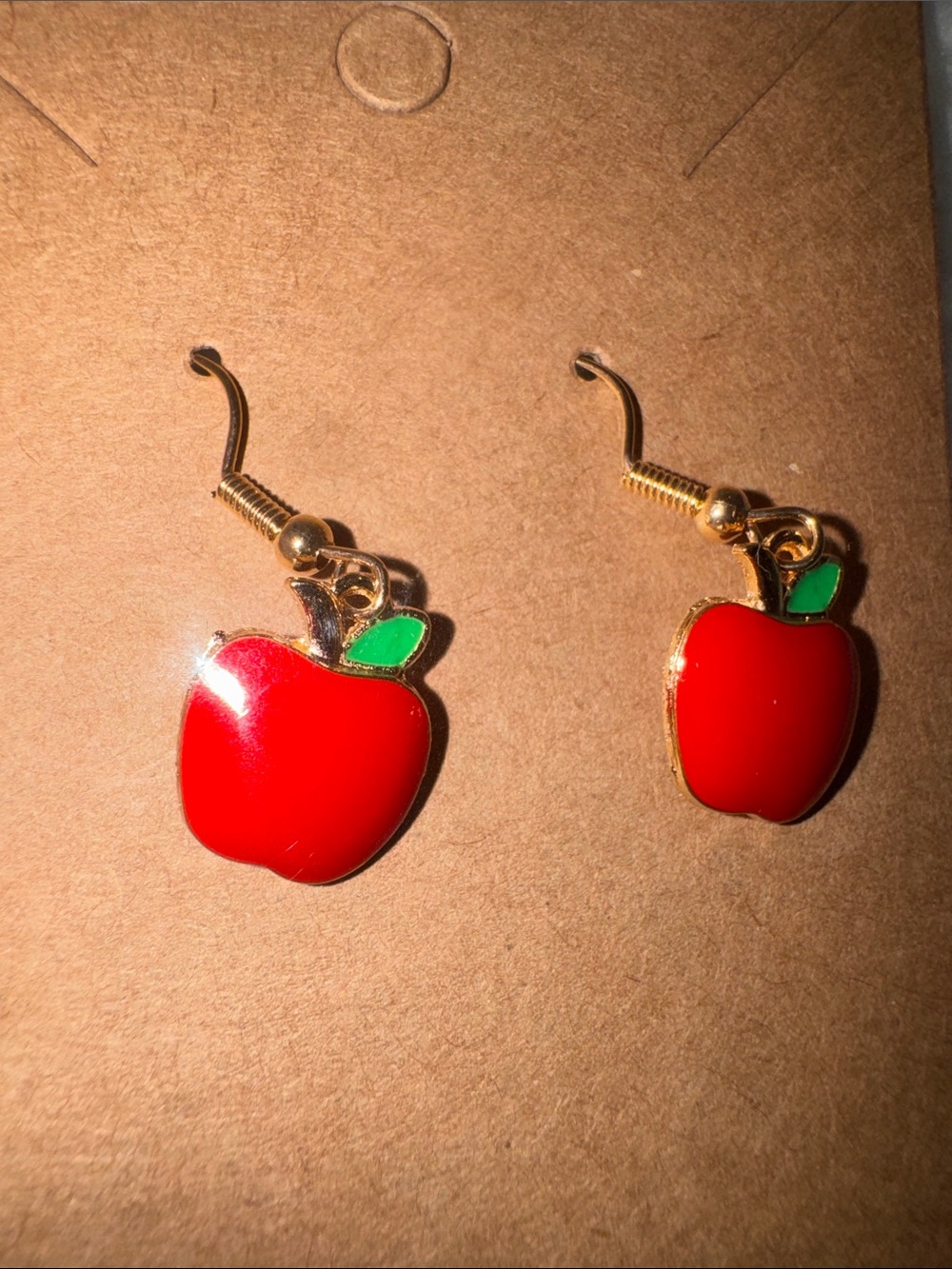 Red Apple Dangle Earrings - Women Jewelry